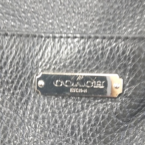 COACH BLACK PEPBBLED LEATHER TASSLE SATCHEL  BAG 9LX12W - Picture 3 of 14